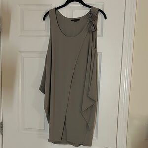 Seventy Gray Asymmetrical Draped Cocktail Dress